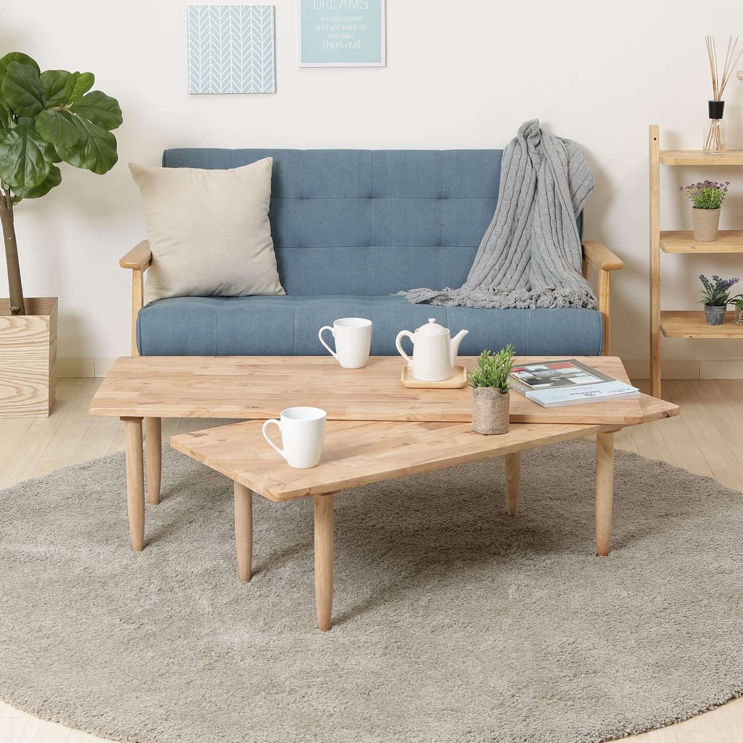 不二貿易(Fujiboeki) ローテーブル センターテーブル 伸縮式 幅120×奥行43~